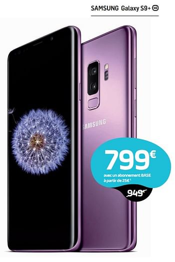 Promotions Samsung galaxy s9+ - Samsung - Valide de 01/03/2018 à 01/04/2018 chez Base