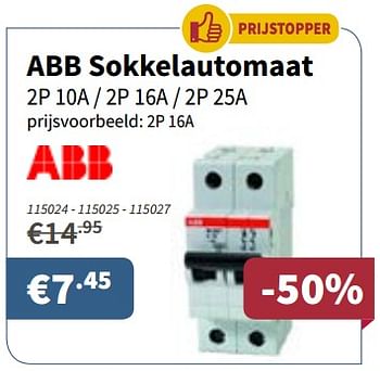 Promoties Abb sokkelautomaat - ABB - Geldig van 01/03/2018 tot 14/03/2018 bij Cevo Market
