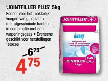 Promoties Jointfiller plus - Knauf - Geldig van 01/03/2018 tot 18/03/2018 bij HandyHome