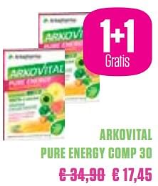 Promotions Arkovital pure energy comp 30 - Arkopharma - Valide de 01/03/2018 à 30/05/2018 chez Medi-Market