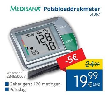 Promoties Medisana polsbloeddrukmeter 51067 - Medisana - Geldig van 01/03/2018 tot 28/03/2018 bij Eldi