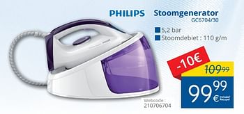 Promoties Philips stoomgenerator gc6704-30 - Philips - Geldig van 01/03/2018 tot 28/03/2018 bij Eldi