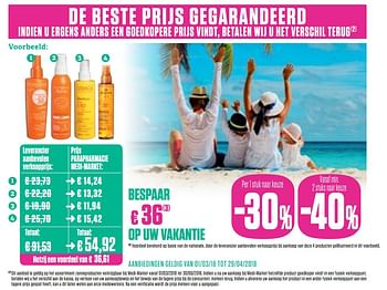 Promoties Bespaar op uw vakantie - zonprodukten - Huismerk - Medi-Market - Geldig van 01/03/2018 tot 30/05/2018 bij Medi-Market