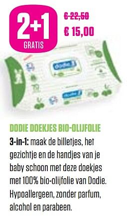 Promoties Dodie doekjes bio-olijolie - Dodie - Geldig van 01/03/2018 tot 30/05/2018 bij Medi-Market
