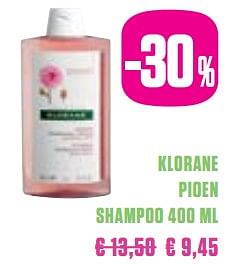 Promoties Klorane pioen shampoo 400 ml - KLORANE - Geldig van 01/03/2018 tot 30/05/2018 bij Medi-Market