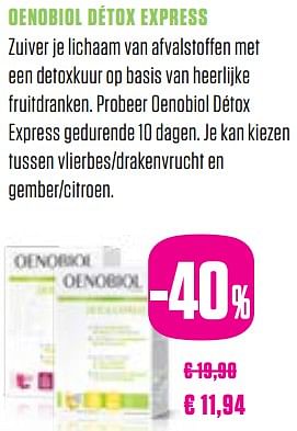 Promoties Oenobiol détox express - Oenobiol - Geldig van 01/03/2018 tot 30/05/2018 bij Medi-Market