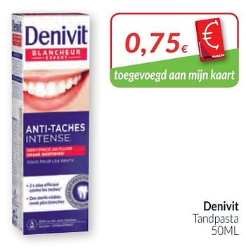 Promoties Denivit tandpasta - Denivit - Geldig van 01/03/2018 tot 01/04/2018 bij Intermarche