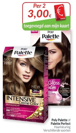 Promoties Poly palette of palette perfect haarkleuring - Poly palette - Geldig van 01/03/2018 tot 01/04/2018 bij Intermarche