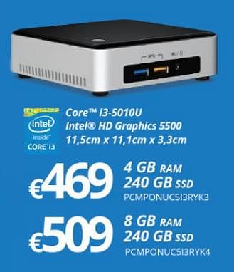 Promotions Intel nuc desktop pc - Intel - Valide de 01/03/2018 à 31/03/2018 chez Compudeals