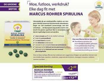 Promoties Marcus rohrer spirulina navulpak - Marcus Rohrer - Geldig van 05/03/2018 tot 30/03/2018 bij Mannavita