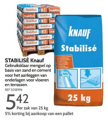 Promoties Stabilisé knauf - Knauf - Geldig van 06/03/2018 tot 26/03/2018 bij BricoPlanit