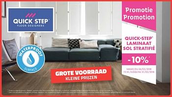 Promotions -10% laminaat - QuickStep - Valide de 05/03/2018 à 31/03/2018 chez Bouwcenter Frans Vlaeminck