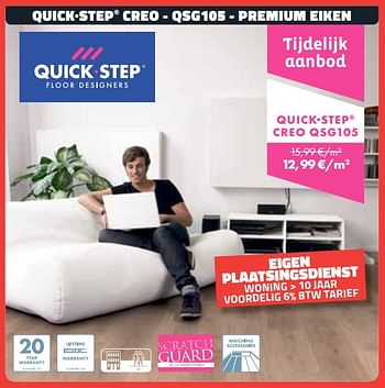 Promoties Creo qsg105 - QuickStep - Geldig van 05/03/2018 tot 31/03/2018 bij Bouwcenter Frans Vlaeminck