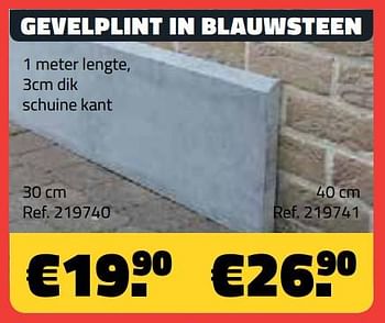 Promoties Gevelplint in blauwsteen - Huismerk - Bouwcenter Frans Vlaeminck - Geldig van 05/03/2018 tot 31/03/2018 bij Bouwcenter Frans Vlaeminck