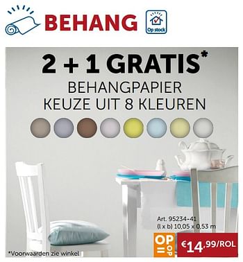 Promoties Behangpapier keuze uit 8 kleuren - Huismerk - Zelfbouwmarkt - Geldig van 06/03/2018 tot 02/04/2018 bij Zelfbouwmarkt
