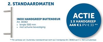 Promoties Inox handgreep buitendeur - Huismerk - Zelfbouwmarkt - Geldig van 06/03/2018 tot 02/04/2018 bij Zelfbouwmarkt