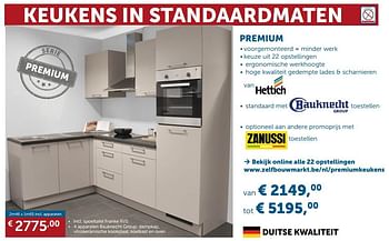 Promoties Keukens in standaardmaten premium - Huismerk - Zelfbouwmarkt - Geldig van 06/03/2018 tot 02/04/2018 bij Zelfbouwmarkt
