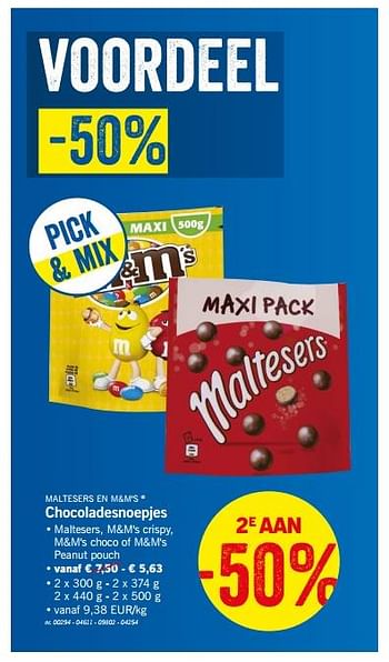 Promoties Chocoladesnoepjes maltesers - Mars Snacks - Geldig van 12/03/2018 tot 17/03/2018 bij Lidl