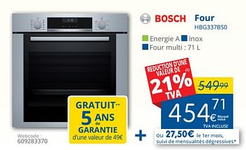 Promotions Bosch four hbg337bs0 - Bosch - Valide de 01/03/2018 à 28/03/2018 chez Eldi