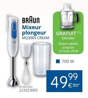 Promotions Braun mixeur plongeur mq3005 cream - Braun - Valide de 01/03/2018 à 28/03/2018 chez Eldi