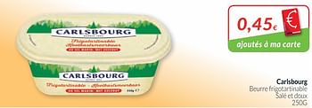 Promotions Carlsbourg beurre frigotartinable salé et doux - Carlsbourg - Valide de 01/03/2018 à 01/04/2018 chez Intermarche