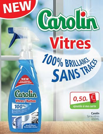 Promotions Carolin spray vitres - Carolin - Valide de 01/03/2018 à 01/04/2018 chez Intermarche