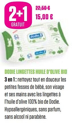 Promoties Dodie lingettes huile d`olive bio - Dodie - Geldig van 01/03/2018 tot 30/05/2018 bij Medi-Market