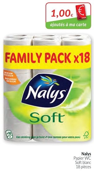 Promotions Nalys papier wc soft blanc - Nalys - Valide de 01/03/2018 à 01/04/2018 chez Intermarche