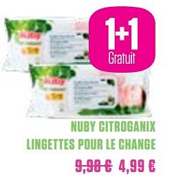 Promotions Nuby citroganix lingettes pour le change - Nuby - Valide de 01/03/2018 à 30/05/2018 chez Medi-Market