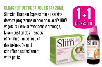 Promotions Slimshot detox 14 jours 14x25ml - Shot for Slim - Valide de 01/03/2018 à 30/05/2018 chez Medi-Market