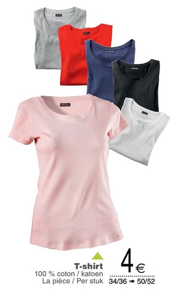 Promotions T-shirt dames - Produit maison - Cora - Valide de 06/03/2018 à 19/03/2018 chez Cora