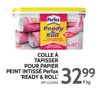 Promotions Colle à tapisser pour papier peint intissé perfax `ready + roll` - Perfax - Valide de 06/03/2018 à 26/03/2018 chez BricoPlanit