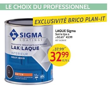 Promotions Laque sigma - Sigma - Valide de 06/03/2018 à 26/03/2018 chez BricoPlanit