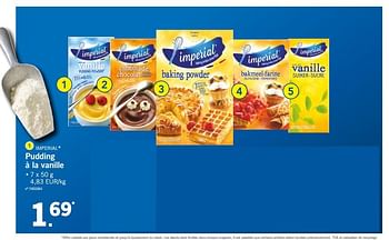 Promoties Pudding à la vanille - Imperial Desserts - Geldig van 12/03/2018 tot 17/03/2018 bij Lidl