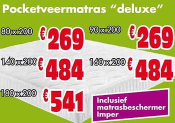 Promoties Pocketveermatras deluxe - Huismerk - Budgetmeubelen - Geldig van 01/03/2018 tot 31/03/2018 bij Budget Meubelen