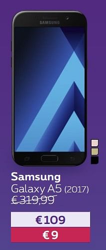 Promoties Samsung galaxy a5 (2017) - Samsung - Geldig van 01/03/2018 tot 02/04/2018 bij Proximus