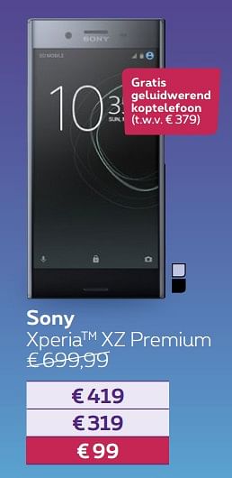 Promoties Sony xperiatm xz premium - Sony - Geldig van 01/03/2018 tot 02/04/2018 bij Proximus