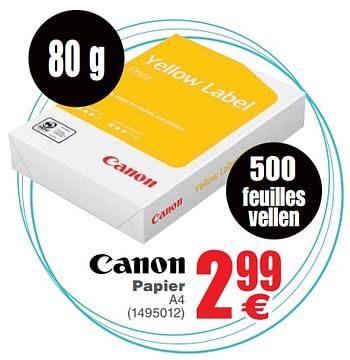 Promoties Canon papier a4 - Canon - Geldig van 06/03/2018 tot 19/03/2018 bij Cora