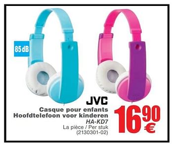 Promoties Jvc casque pour enfants hoofd telefoon voor kinderen ha-kd7 - JVC - Geldig van 06/03/2018 tot 19/03/2018 bij Cora