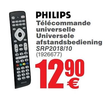 Promoties Philips télécommande universelle universele afstandsbediening srp2018-10 - Philips - Geldig van 06/03/2018 tot 19/03/2018 bij Cora