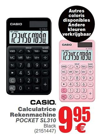 Promotions Calculatrice rekenmachine pocket sl310 - Casio - Valide de 06/03/2018 à 19/03/2018 chez Cora