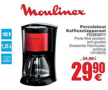 Promotions Moulinex percolateur koffiezetapparaat fg360d11 - Moulinex - Valide de 06/03/2018 à 19/03/2018 chez Cora