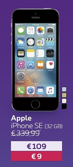 Promotions Apple iphone se (32 gb) - Apple - Valide de 01/03/2018 à 02/04/2018 chez Proximus