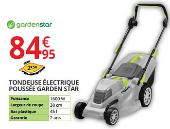 Promotions Tondeuse électrique poussée garden star - GardenStar - Valide de 06/03/2018 à 18/03/2018 chez Auchan Ronq