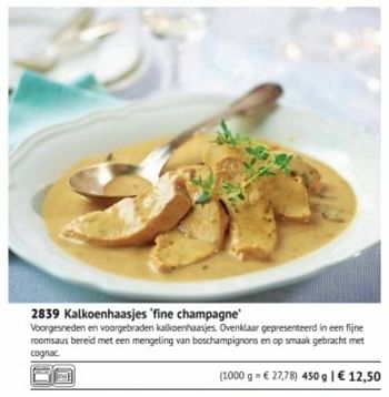 Promotions Kalkoenhaasjes fine champagne - Produit maison - Bofrost - Valide de 01/03/2018 à 31/08/2018 chez Bofrost