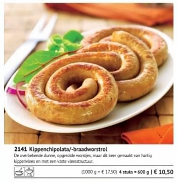 Promoties Kippenchipolata - braadworstrol - Huismerk - Bofrost - Geldig van 01/03/2018 tot 31/08/2018 bij Bofrost