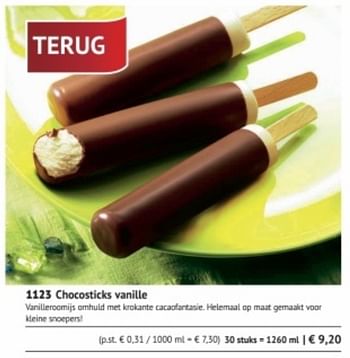 Promoties Chocosticks vanille - Huismerk - Bofrost - Geldig van 01/03/2018 tot 31/08/2018 bij Bofrost
