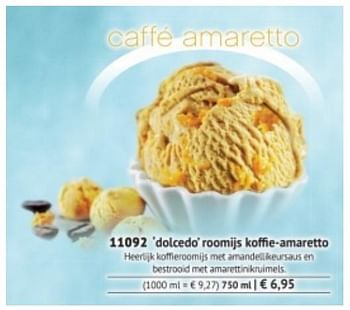 Promoties Dolcedo roomijs koffie amaretto - Huismerk - Bofrost - Geldig van 01/03/2018 tot 31/08/2018 bij Bofrost