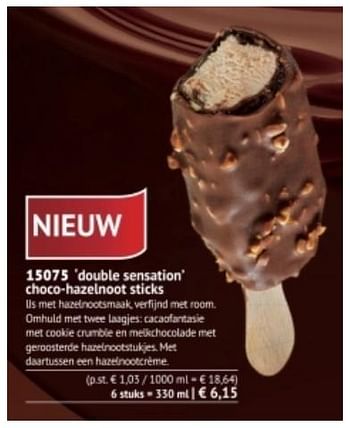 Promoties Double sensation choco-hazelnoot sticks - Huismerk - Bofrost - Geldig van 01/03/2018 tot 31/08/2018 bij Bofrost