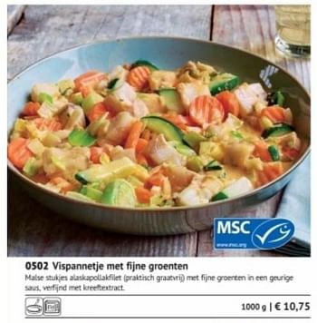 Promoties Vispannetje met fijne groenten - Huismerk - Bofrost - Geldig van 01/03/2018 tot 31/08/2018 bij Bofrost